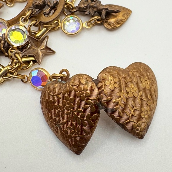 Vintage Sadie Green Victorian Revival Charm Necklace - Picture 7 of 8